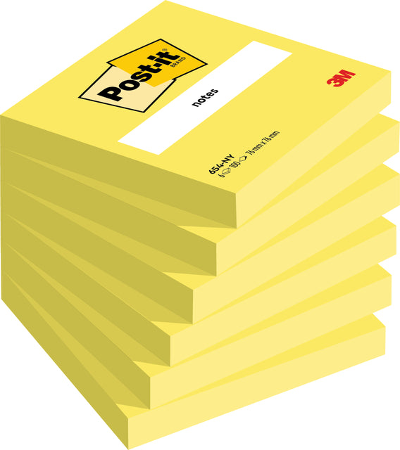 Post-it - Bloc mémo 654 76x76mm jaune fluo 100 feuilles