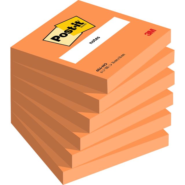 Post-it -  Memoblok 654 76x76mm oranje 100 vel