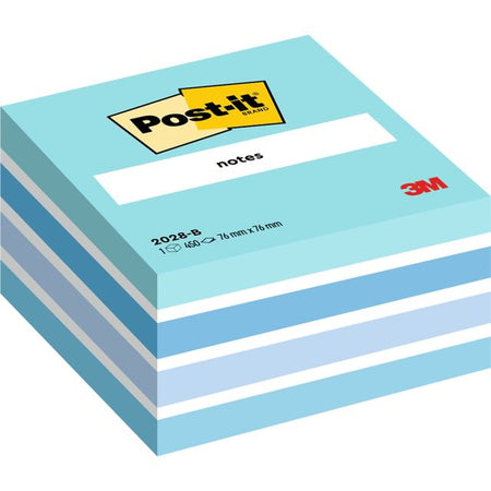Post-it - Bloc mémo 2028 76x76mm cube bleu pastel