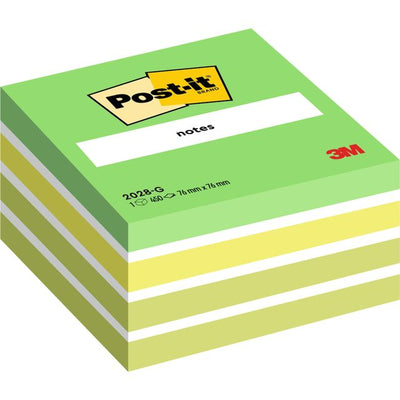 Post-it - Bloc mémo 2028 76x76mm cube vert pastel