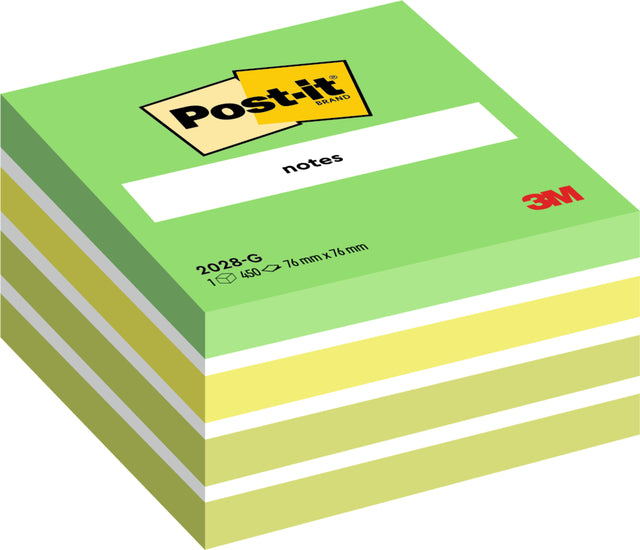 Post-it - Bloc mémo 2028 76x76mm cube vert pastel