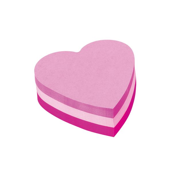 Post-it -  Memoblok  vormen 2007 70x70mm hart roze