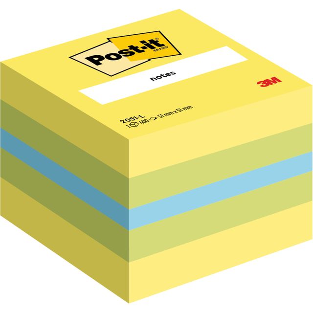 Post-it -  Memoblok  2051 51x51mm kubus lemon