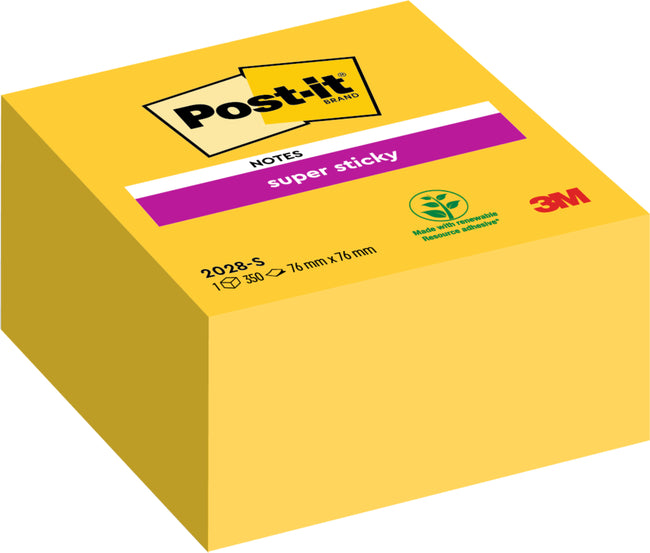 Post-it - Bloc-notes 2028 super collant 76x76mm verre | 12 pièces