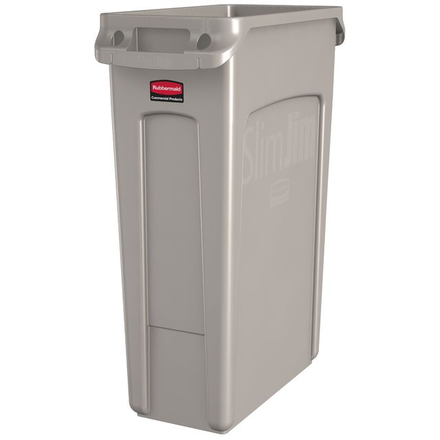 Produits commerciaux Rubbermaid - Poubelle slim jim ventilée 87l gris
