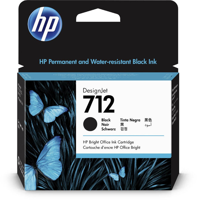 HP - Tintenpatrone 712, 80 ml, OEM 3ed71a, Schwarz