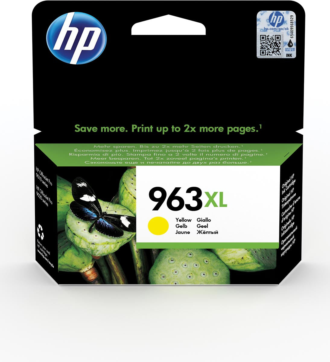 HP - Inkcartridge 963xl, 1 600 pages, OEM 3JA29AE, GEEL