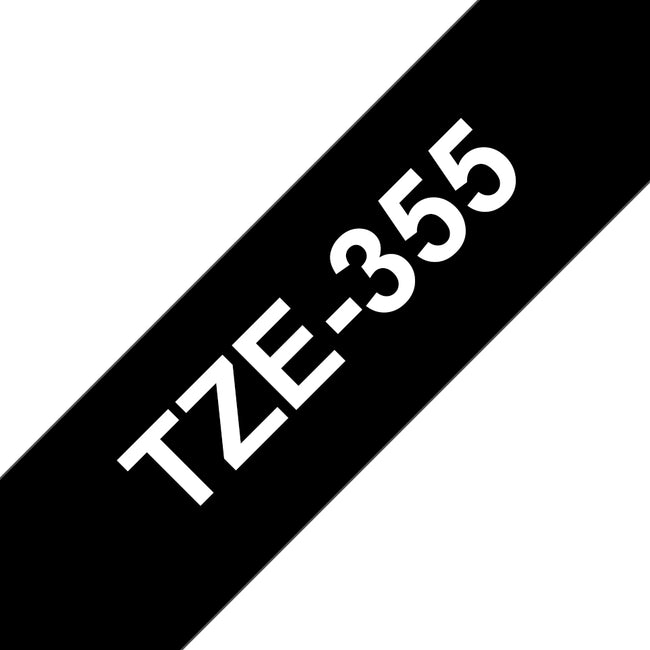 Brother - Labele P-touch TZe-355 standard 24mm blanc sur noir