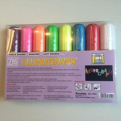 Klika-Chalkstift Set 7-15 mm 1 blanc 7 couleurs