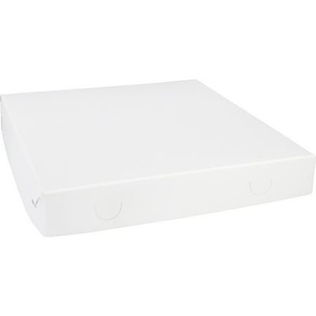 Klika -  Gebaksdoos Zwanenhalsdoos | karton | 30x30x4.5cm | duplex | wit | 100 stuks