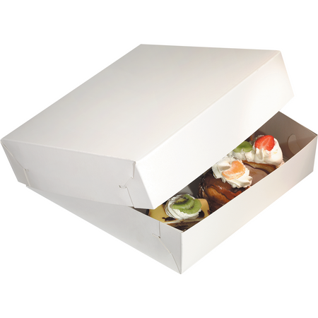 Klika -  Gebaksdoos Zwanenhalsdoos | karton | 40x40x8cm | duplex | wit | 50 stuks