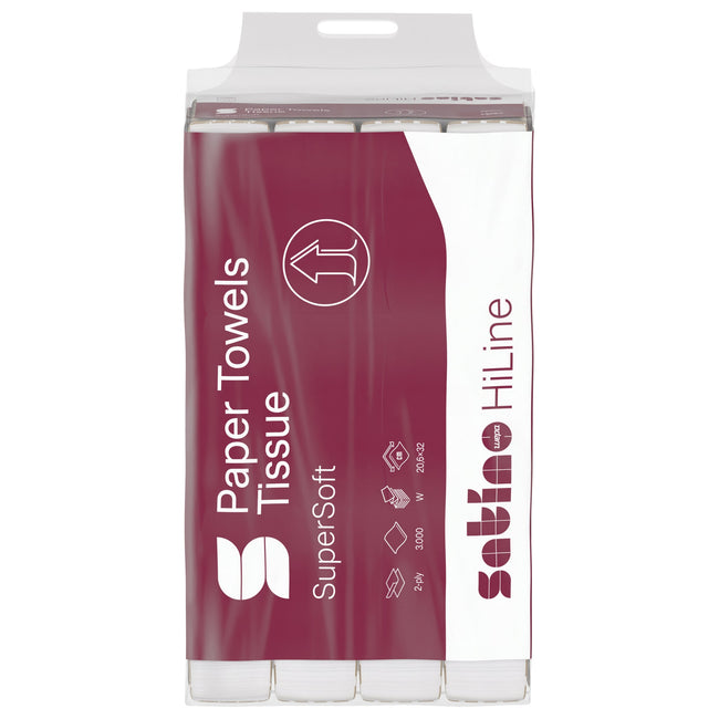 Satino -  Handdoek  pt2 hiline 206x320mm wit 276600
