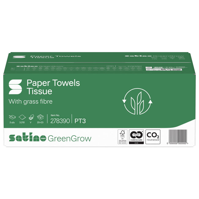 Satino -  Handdoek  pt3 greengrow 2laags 278390