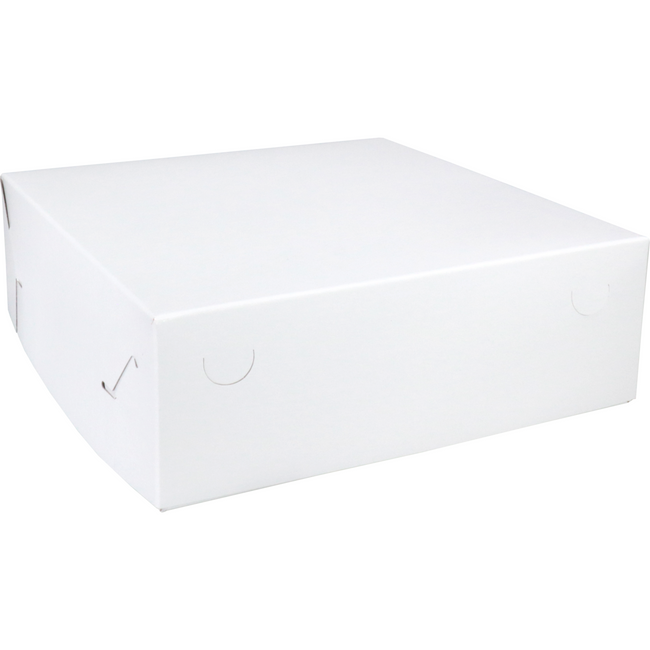 Klika -  Gebaksdoos Zwanenhalsdoos | karton | 30x30x10cm | duplex | wit | 50 stuks