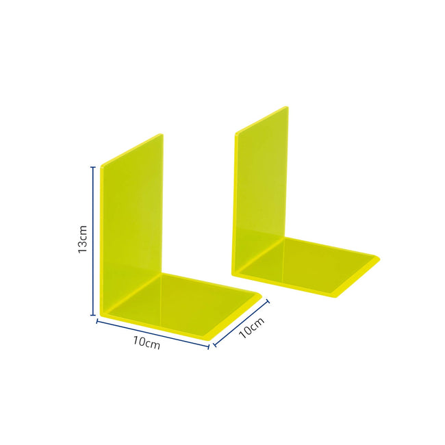 Maul -  Boekensteun  10x10x13cm acryl neon geel