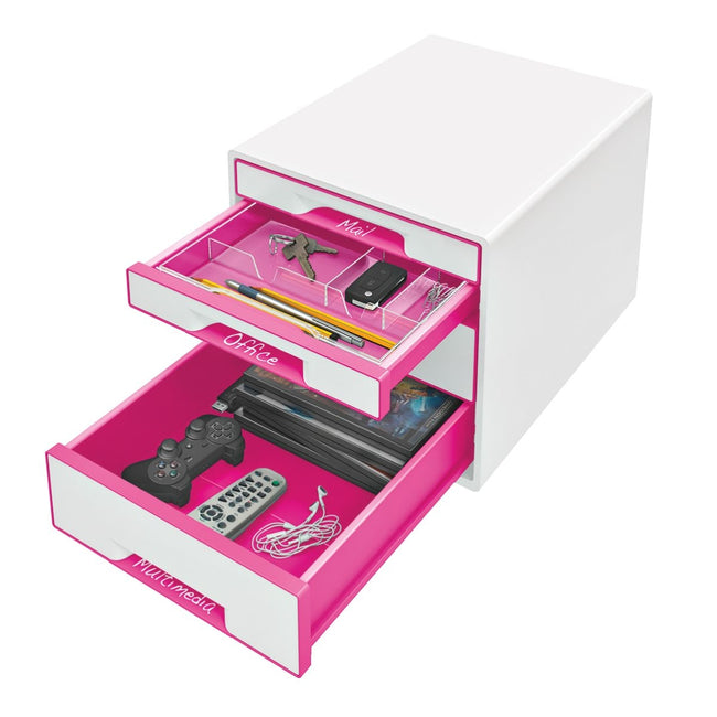 Leitz -  WOW Cube bureaulade-organizer Kunststof Roze, Wit