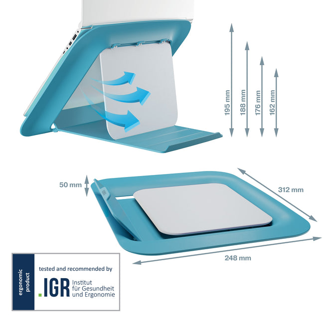 Leitz -  Ergo Cosy Laptopstandaard Blauw 43,2 cm (17)
