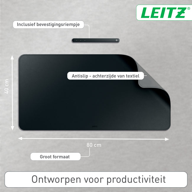 Leitz -  Bureau-onderlegger  80x40cm zwart