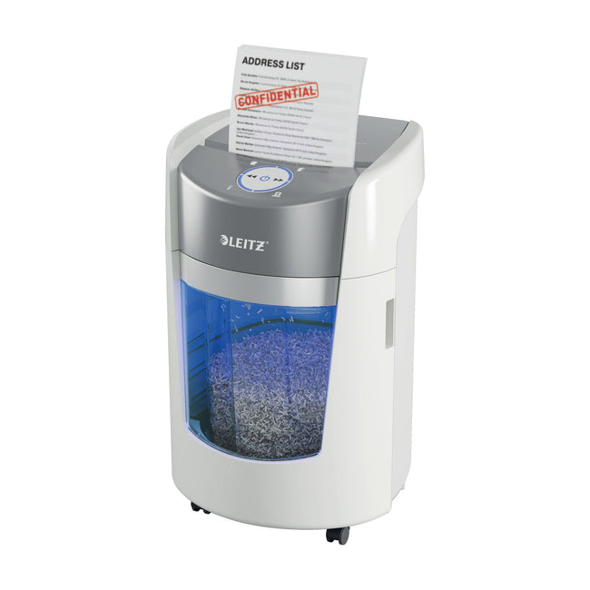 Leitz -  IQ OptiMax Small 350 papiervernietiger Microversnippering 58 dB 22,3 cm Grijs, Wit