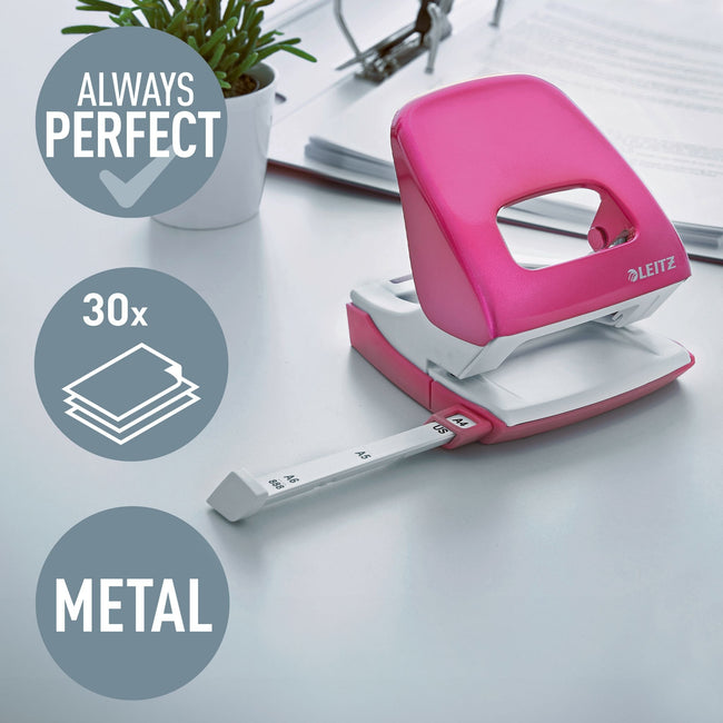 Leitz -  NeXXt WOW papierperforator 30 vel Roze, Wit