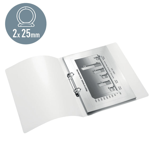 Leitz -  Ringband  wow a4 2-rings o-mech 32mm pp wit | 10 stuks