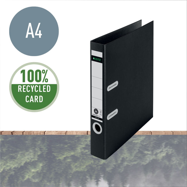 Leitz -  Ordner  recycle 180° 50mm karton a4 zwart | 10 stuks
