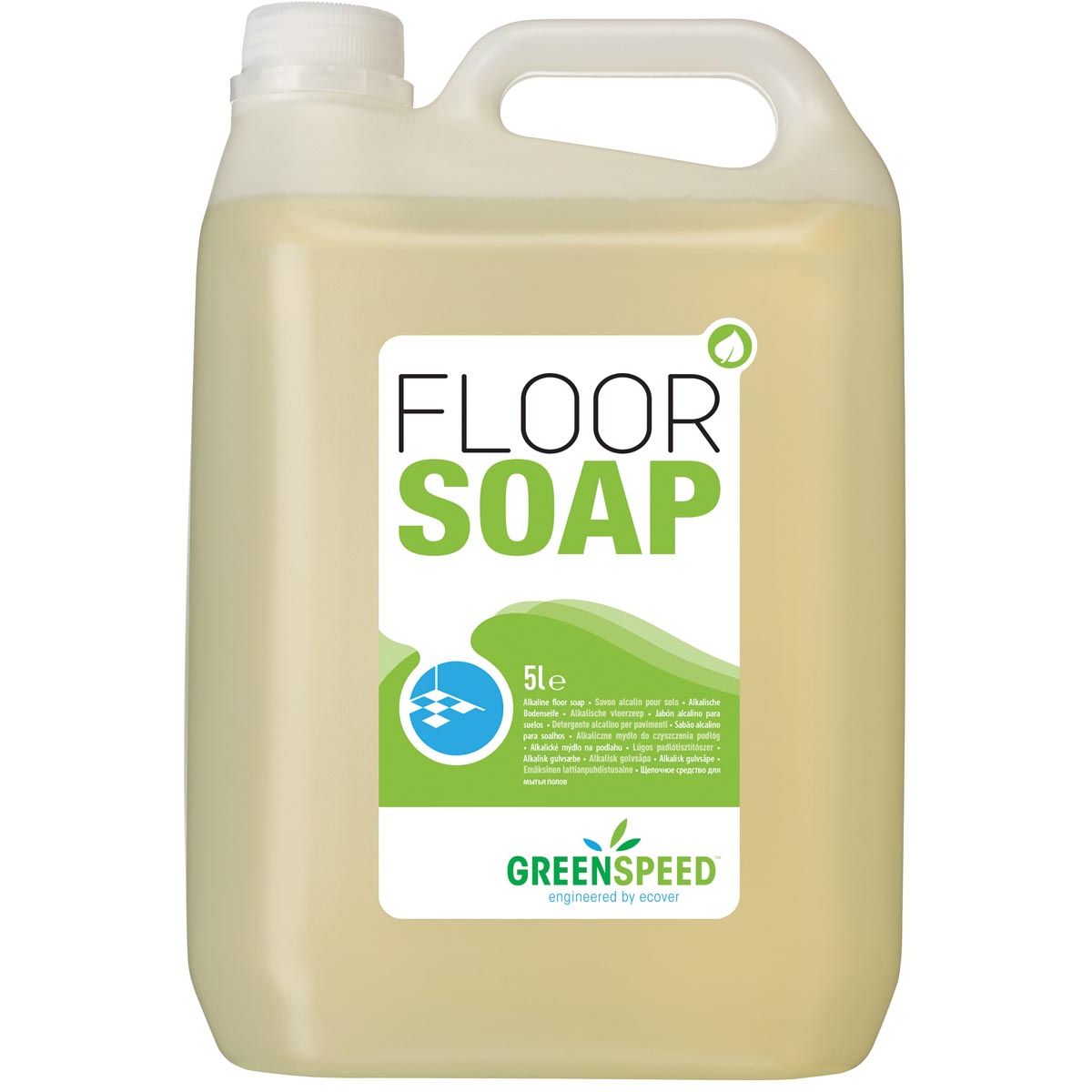 Greenspeed – Bodenseife mit Leinöl, für poröse Böden, Zitrusduft, 5-Liter-Flasche