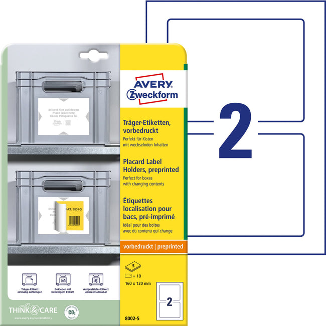 Avery Zweckform -  Positioneeretiket avery 8002 160x120 bedrukt 10st