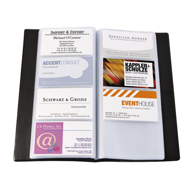 Sigel -  Visitekaartmap  192krt 90x58mm zwart