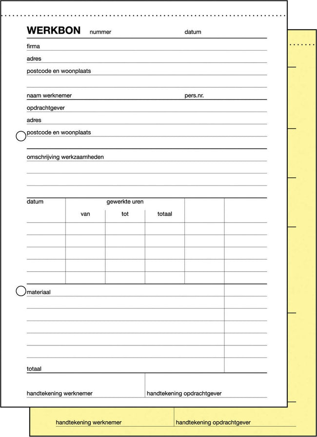 Sigel -   werkbonblok, ft A5, Nederlands, dupli (50 x 2 vel) (afbeelding 2)