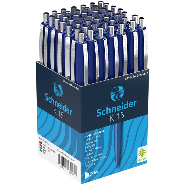 Schneider -  Balpen k15 m blauw | 50 stuks