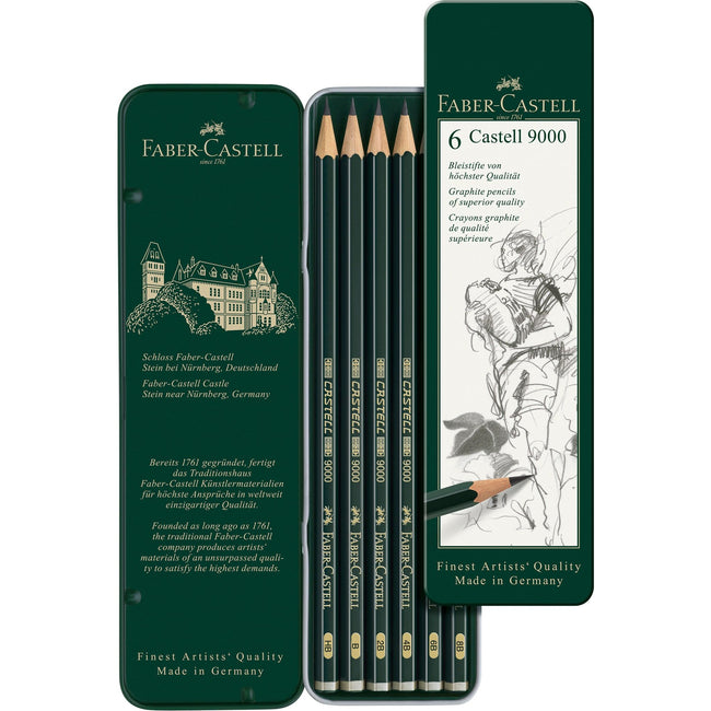 Faber Castell -  Potlood faber-castell 9000 6 hardheden | 10 stuks