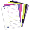 Oxford - Onglets MyColour, format A4, en PP coloré, perforation 11 trous, 6 onglets