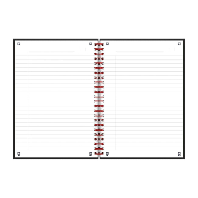 Oxford -  Spiraalblok oxf black en red a5 lijn 140pag 80gr