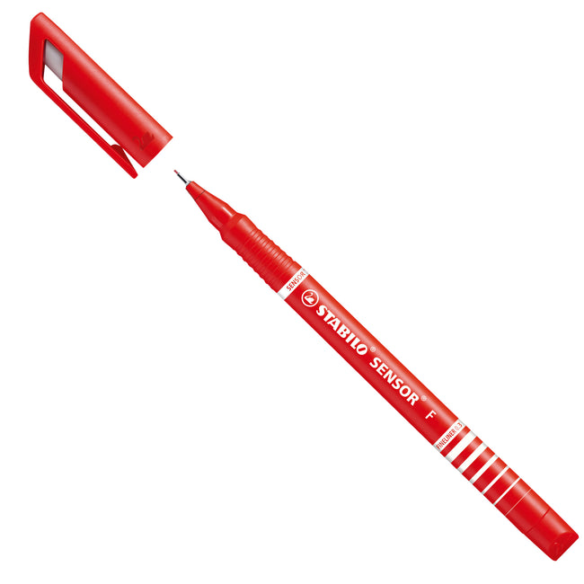 Stabilo -  SENSOR, Fineliner, Fijn 0.3 mm, Met Meeverende Schrijfpunt- rood, per stuk