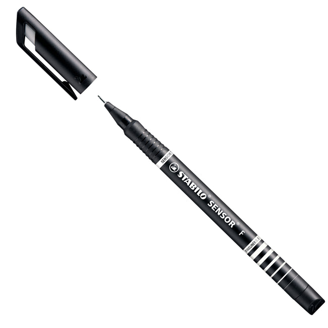 Stabilo -  SENSOR, Fineliner, Fijn 0.3 mm, Met Meeverende Schrijfpunt- zwart, per stuk