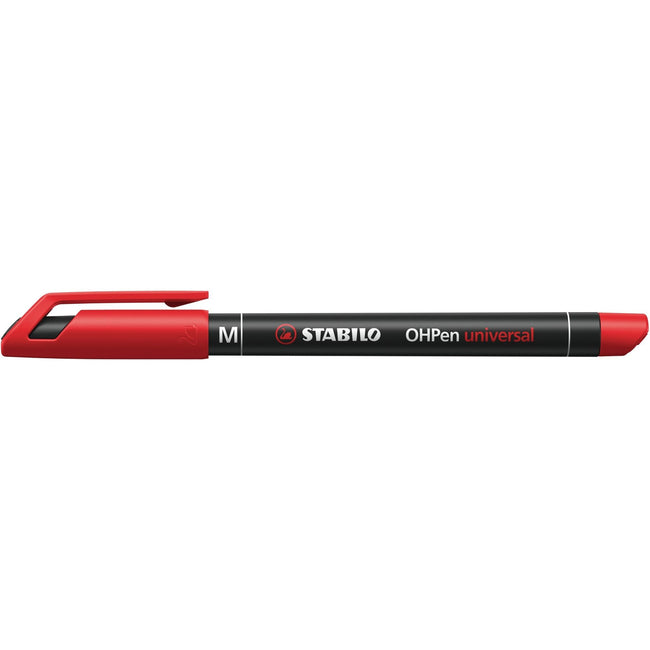 Stabilo -  OHPen, permanent marker, medium 1.0 mm, rood, per stuk
