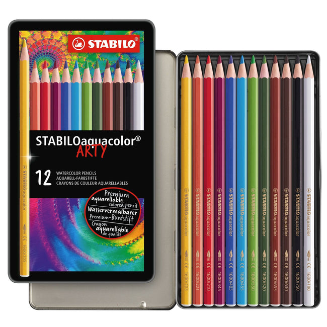 Stabilo -  Kleurpotlood 1612 aquacolor blik 12st ass | 5 stuks