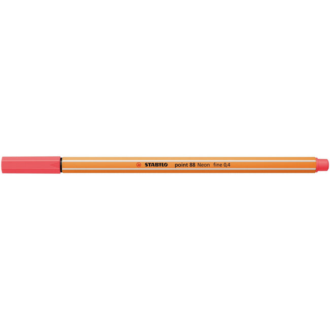 Stabilo -  point 88, premium fineliner 0.4 mm, neon rood, per stuk