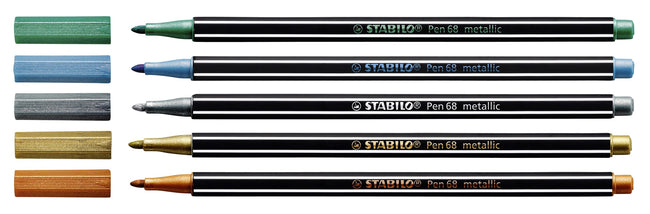 Stabilo -  Pen 68 metallic, premium viltstift, zilver, per stuk