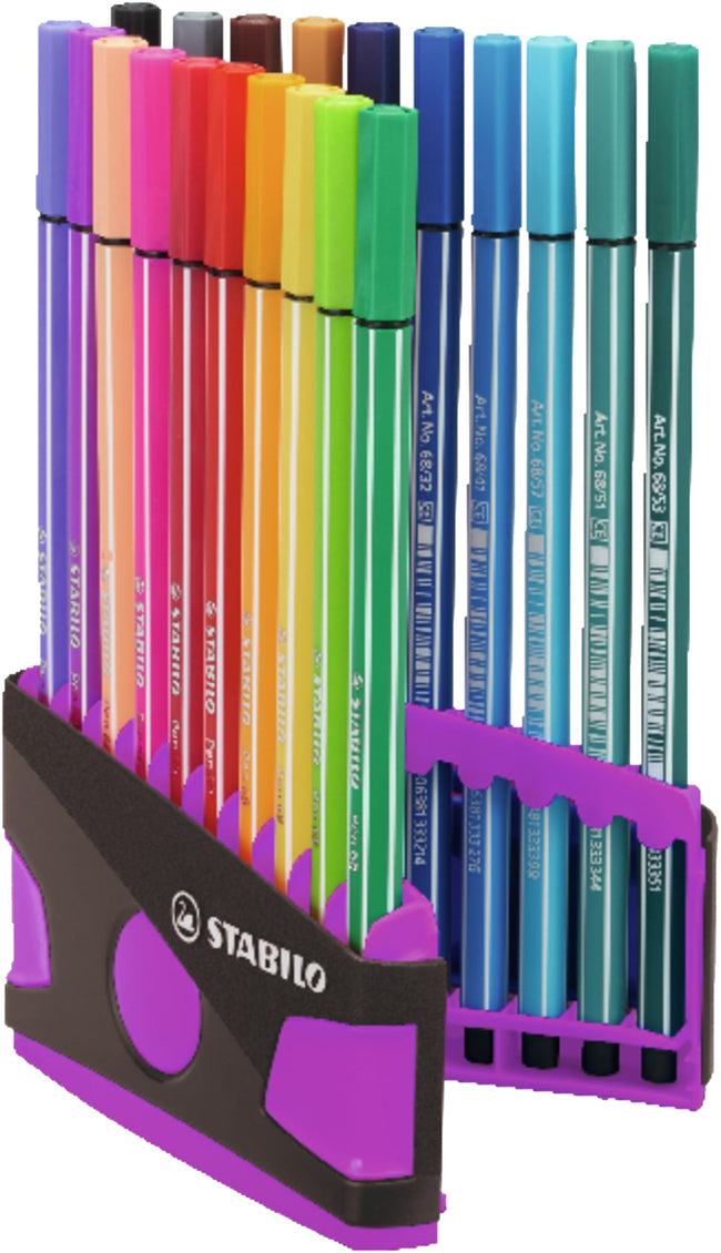 Stabilo -  Viltstift pen 68/20 antrac/roze etui 20st | 10 stuks