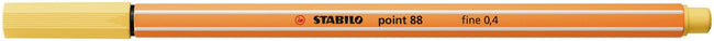 Stabilo -  point 88, premium fineliner 0.4 mm, licht geel, per stuk