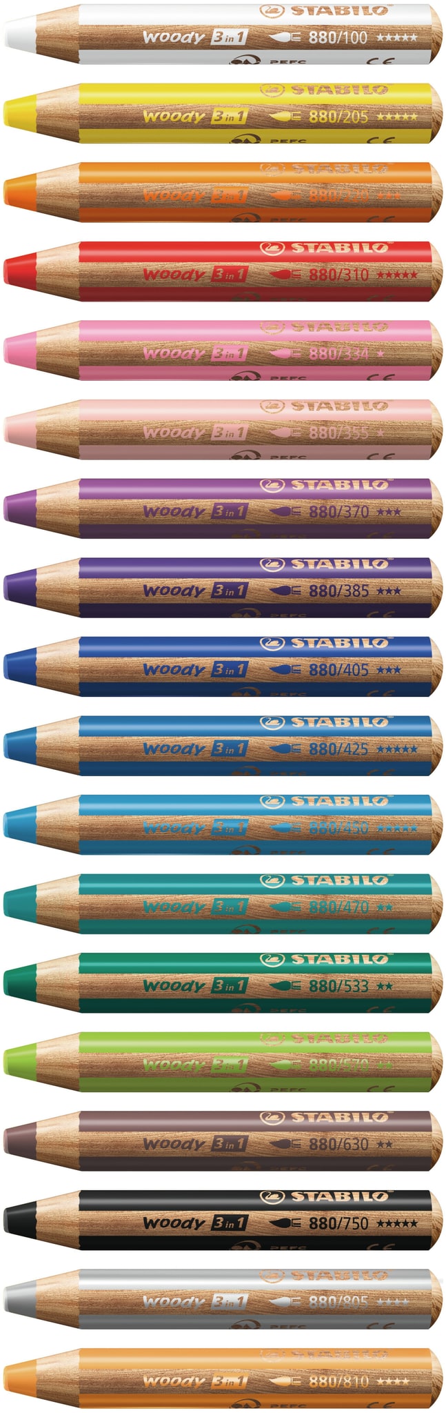 Stabilo -  Kleurpotlood 880 woody 3 in 1 18st ass | 2 stuks