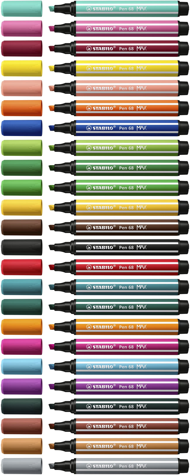 Stabilo -  Pen 68 MAX, ARTY etui 24 kleuren (768/24, 58, 56, 17, 19, 48, 30, 54, 44, 33, 43, 36, 63, 51, 53, 13, 57, 32,