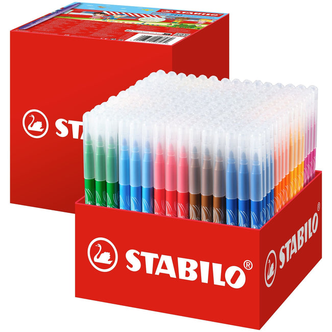 Stabilo -  Trio thick Abrikoos (kleur), Zwart, Blauwviolet, Bruin, Karmijn, Groen, Grijs, Lichtblauw, Nachtblauw, Oranje