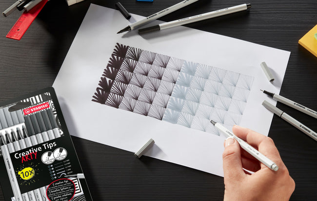Stabilo -  Creative Tips etui met 5 puntdiktes zwart