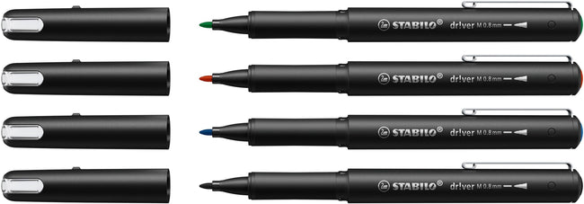 Stabilo -  Fineliner dr!ver medium assorti 4 stuks