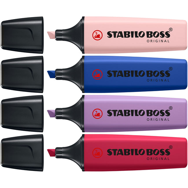 Stabilo -  Markeerstift boss wildfl assorti 4 stuks