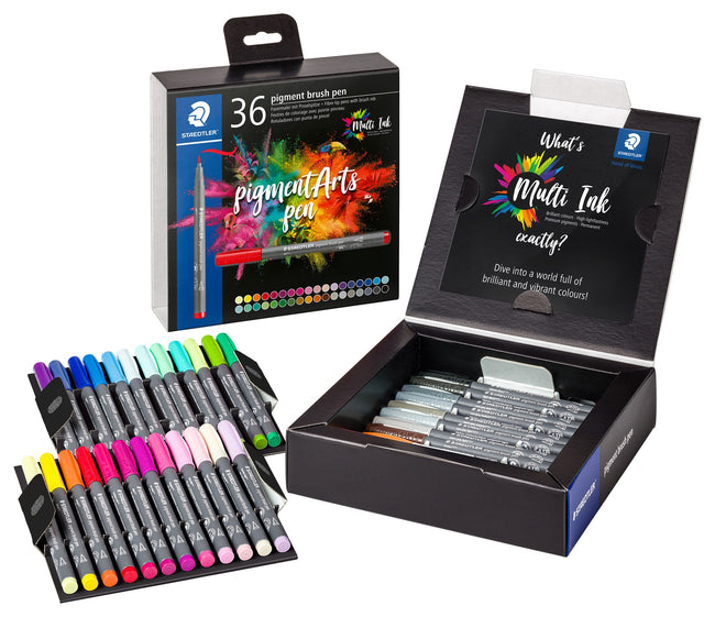 Staedtler -  Brushpen pigment pen etui 36 st