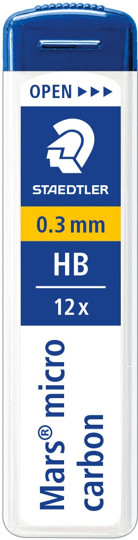 Staedtler -  micro potloodstiften, 0,3 mm, HB, etui van 12 stuks